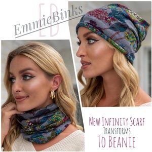 ✨3/$38  New Colors!! Transforming Infinity Scarf Beanie - Head Wrap Accessory